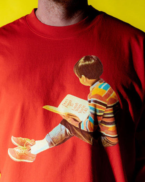 close up of laugh daily apparel long sleeve tee