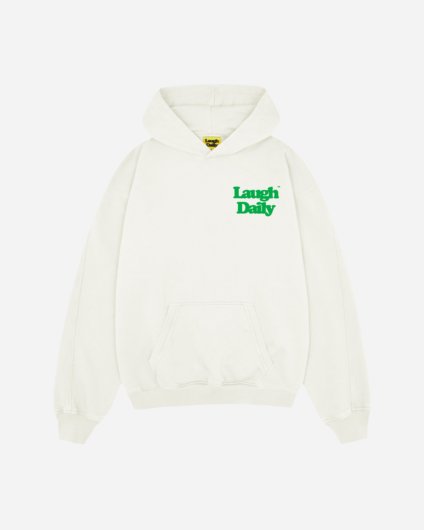 Ü” SMILE PUFF LOGO HOODY (BLACK x WHITE) | Lil